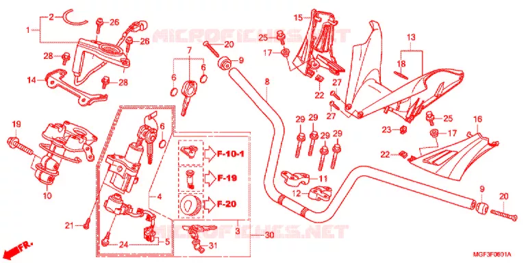 HANDLEBAR - COWL (FJS600A9-2KO/FJS600AB/DB) Honda SCOOTER 600 SILVERWING 2011  FJS600DB