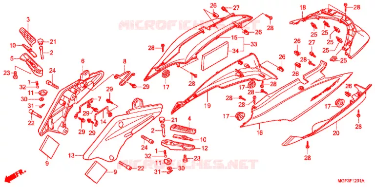 REAR COWL (FJS600A9-2KO/FJS600AB/DB) Honda SCOOTER 600 SILVERWING 2011  FJS600DB