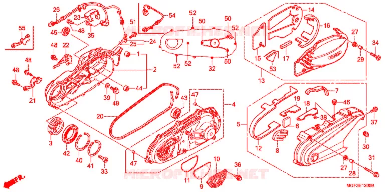 SWINGARM - CHAIN CASE Honda SCOOTER 600 SILVERWING 2011  FJS600DB