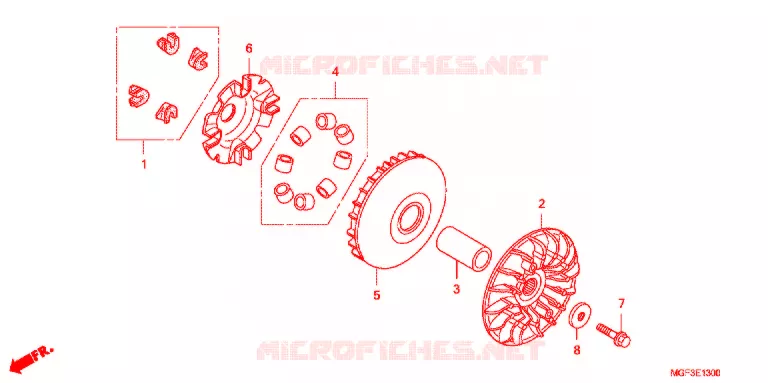 VARIATOR - KICK STARTER SPINDLE Honda SCOOTER 600 SILVERWING 2011  FJS600DB