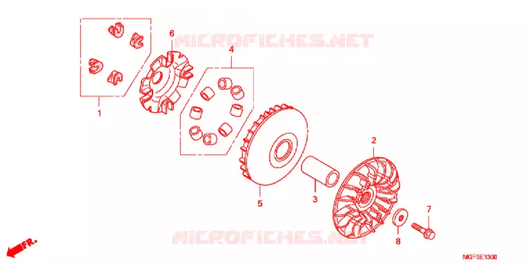 VARIATOR - KICK STARTER SPINDLE Honda SCOOTER 600 SILVERWING 2011  FJS600DB