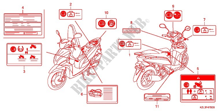 CAUTION LABEL (1) for Honda DIO 110 2011
