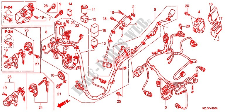 WIRE HARNESS/BATTERY for Honda DIO 110 2011