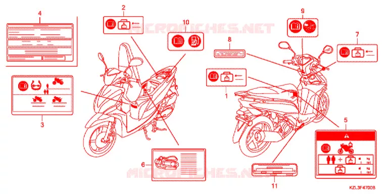 CAUTION LABEL (1) Honda SCOOTER 110 DIO 2013  NSC110WHD