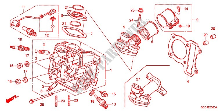CYLINDER   HEAD for Honda SCR 110 2012