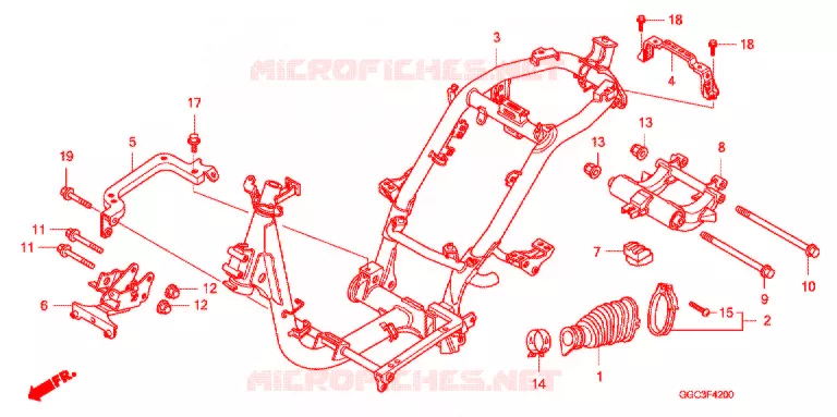 FRAME Honda SCOOTER 110 SPACY 2013  SCR1104WHD