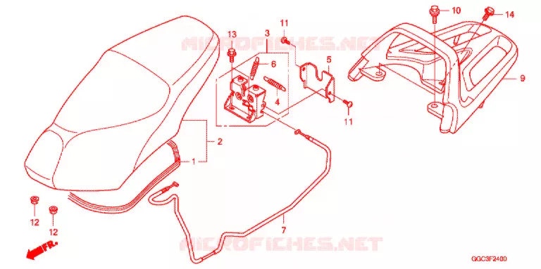 SINGLE SEAT (2) Honda SCOOTER 110 SPACY 2013  SCR1104WHD
