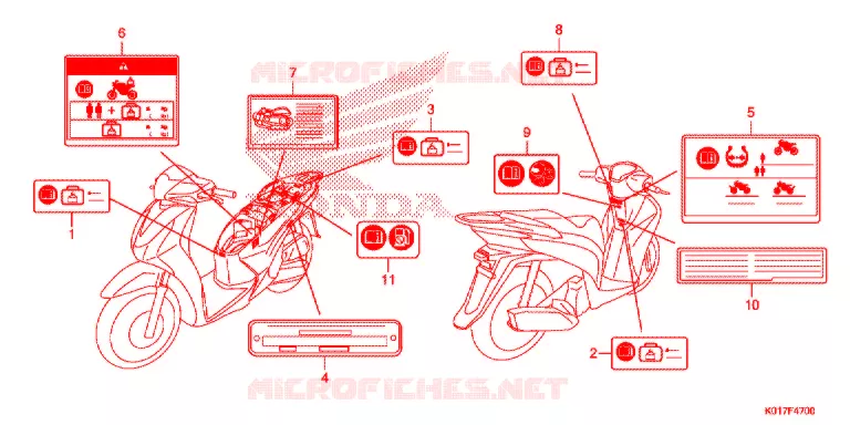 CAUTION LABEL (1) Honda SCOOTER 150 SH 2013  SH150AD