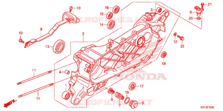 LEFT CRANKCASE Honda SCOOTER 150 SH 2013  SH150AD