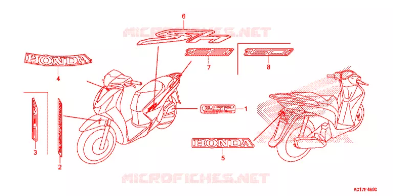 STICKERS Honda SCOOTER 150 SH 2013  SH150AD