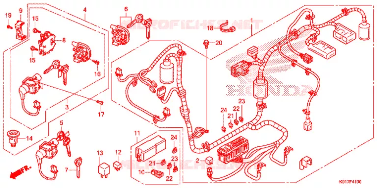 WIRE HARNESS/BATTERY Honda SCOOTER 150 SH 2013  SH150AD