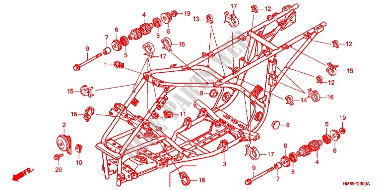 FRAME for Honda TRX 250 FOURTRAX RECON Electric Shift 2012
