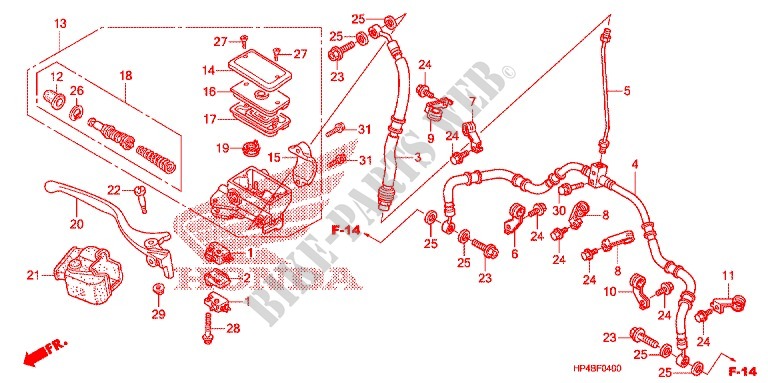 FRONT BRAKE MASTER CYLINDER for Honda FOURTRAX 420 RANCHER 4X4 Manual Shift 2011