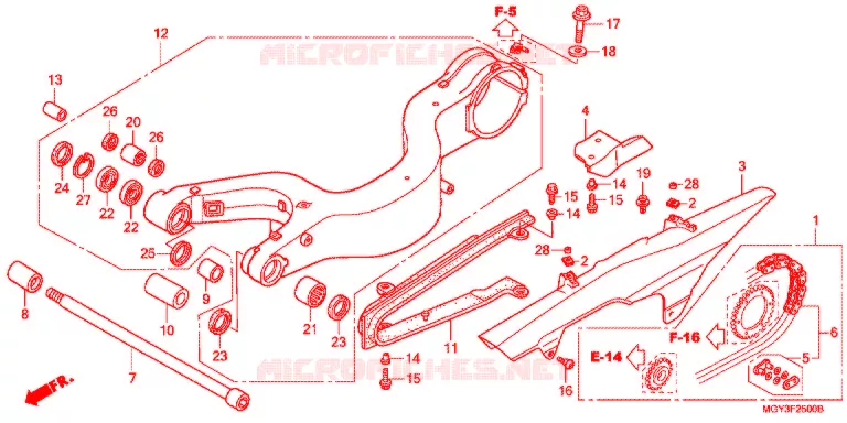 SWINGARM - CHAIN CASE Honda MOTO 800 CROSSRUNNER 2014  VFR800XD