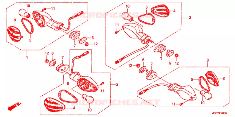 INDICATOR (2) Honda MOTO 800 CROSSRUNNER 2014  VFR800XD