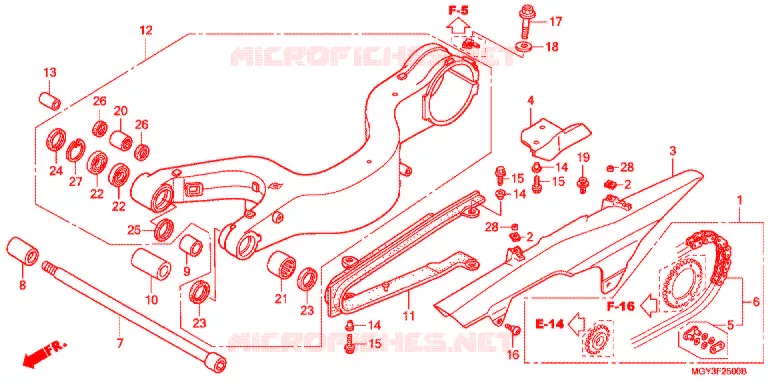 SWINGARM - CHAIN CASE Honda MOTO 800 CROSSRUNNER 2013  VFR800XD