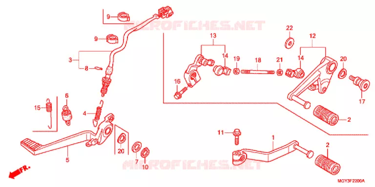 PEDAL Honda MOTO 800 CROSSRUNNER 2013  VFR800XD