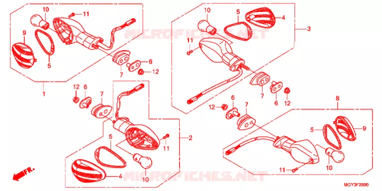 INDICATOR (2) Honda MOTO 800 CROSSRUNNER 2013  VFR800XD