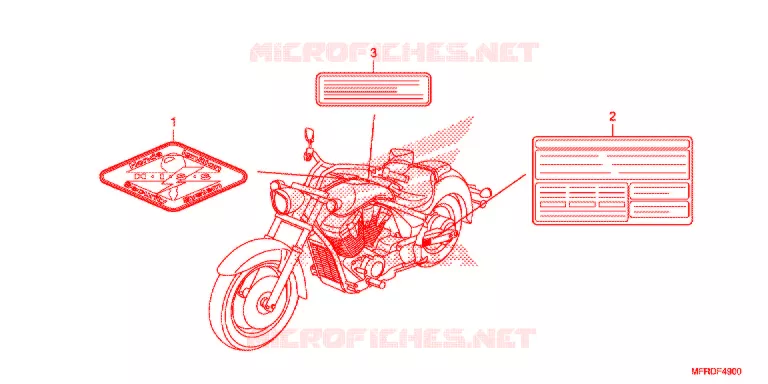 CAUTION LABEL (VT1300CR) Honda MOTO 1300 VT 2013  VT1300CRD