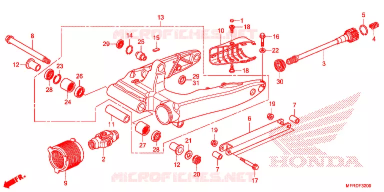 SWINGARM - CHAIN CASE Honda MOTO 1300 VT 2013  VT1300CXAD
