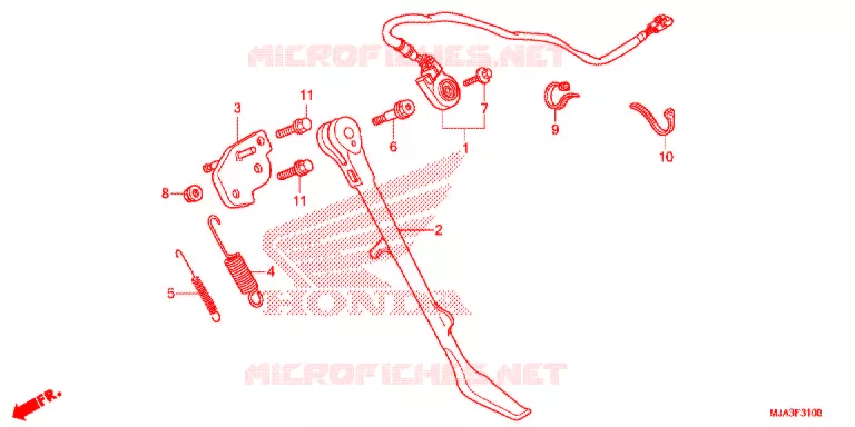 SIDE STAND (VT750C/C2S/CA/CS) Honda MOTO 750 SHADOW 2013  VT750C2SD