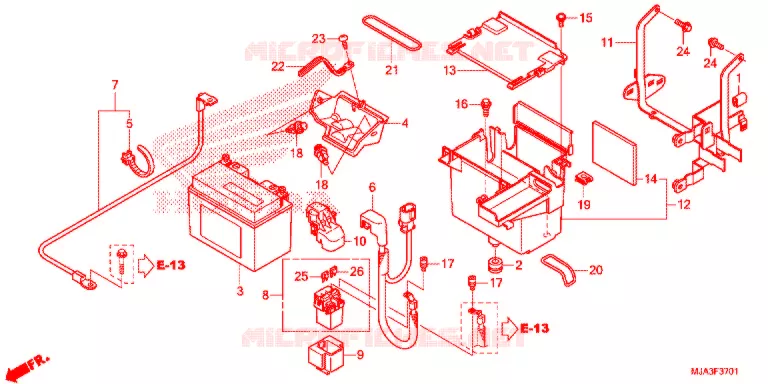BATTERY (VT750C2S/CS) Honda MOTO 750 SHADOW 2013  VT750CSD