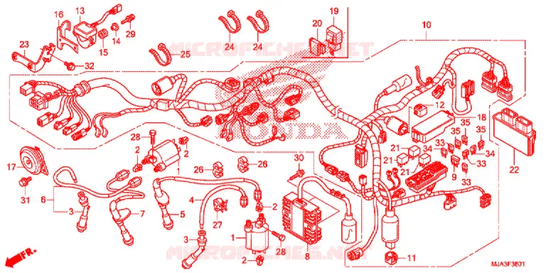 WIRE HARNESS (VT750CS/C2S) Honda MOTO 750 SHADOW 2013  VT750CSD