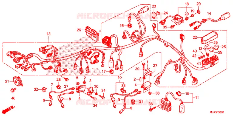 WIRE HARNESS (VT750S) Honda MOTO 750 VT 2013  VT750SD