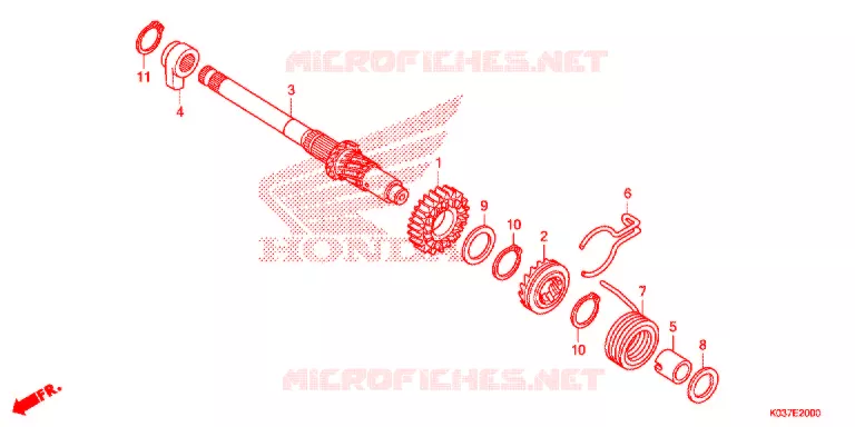 KICKSTARTER AXLE Honda MOTO 110 WAVE 2015  AFS110CSFF