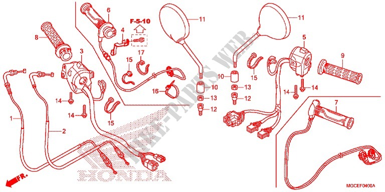 LEVER   SWITCH   CABLE (2) for Honda CB 1100 ABS NOIRE 2014
