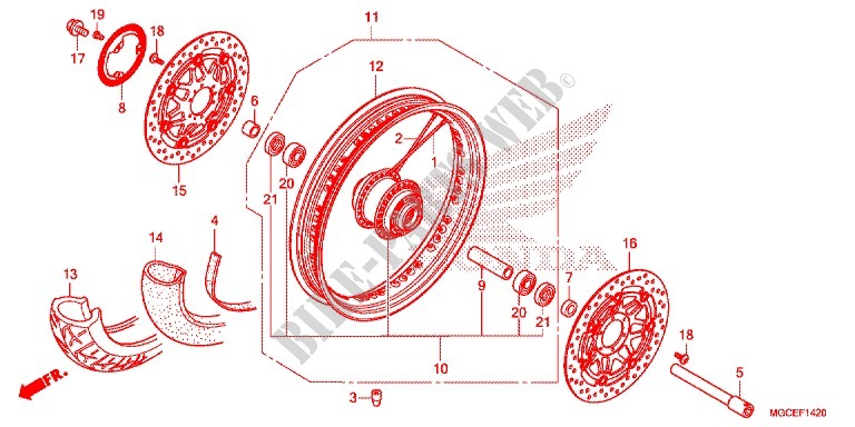 FRONT WHEEL (RAYON) for Honda CB 1100 S ABS 2014