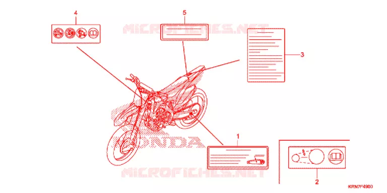 CAUTION LABEL (1) Honda MOTO 250 CRF 2014  CRF250RE