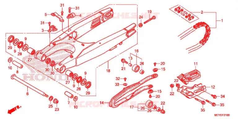 SWINGARM - CHAIN CASE Honda MOTO 450 CRF 2014  CRF450XE