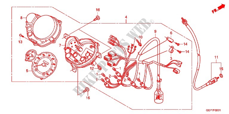 SPEEDOMETER (NSC502WH/T2) for Honda VISION 50 R REPSOL 2013