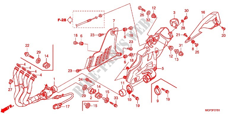 EXHAUST MUFFLER (CBR1000RRE/RAE/CBR1000S/SA) for Honda CBR 1000 RR SP ABS TRICOLOUR 2014