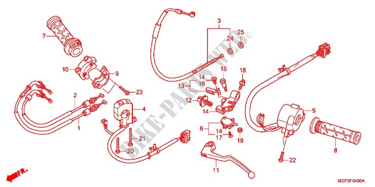 LEVER   SWITCH   CABLE (1) for Honda CBR 1000 RR SP ABS TRICOLOUR 2014