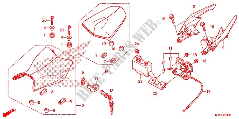 SINGLE SEAT (2) for Honda CBR 300 ABS REPSOL 2015