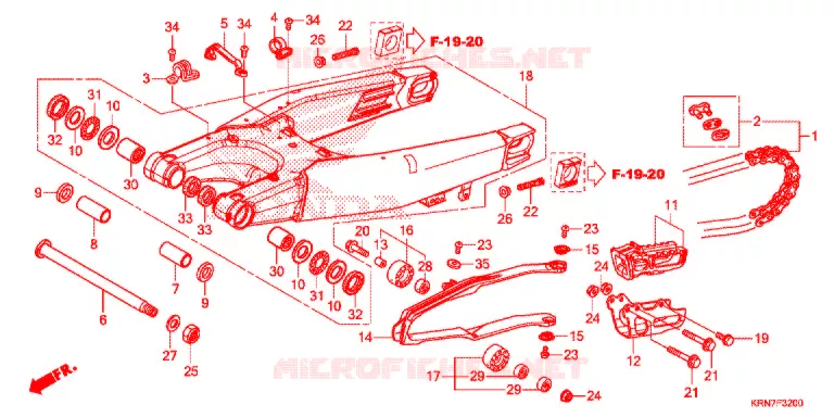 SWINGARM - CHAIN CASE Honda MOTO 250 CRF 2015  CRF250RF
