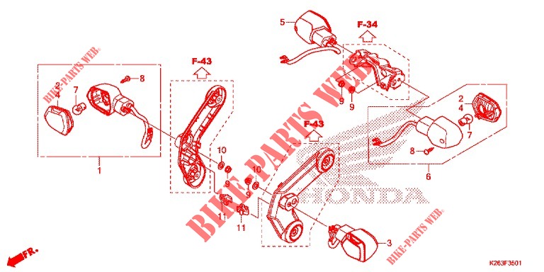 INDICATOR (DK,LO) for Honda MSX GROM 125 2014