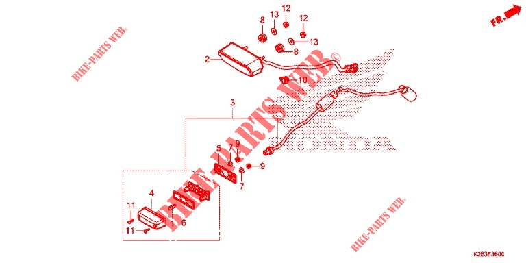 TAILLIGHT   LICENSE PLATE LIGHT for Honda MSX GROM 125 2014