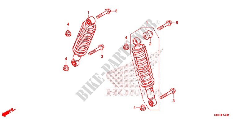 FRONT SHOCK ABSORBER for Honda FOURTRAX 420 RANCHER 4X4 DCT PS RED 2014