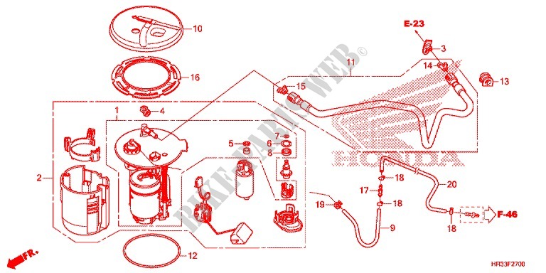 FUEL PUMP for Honda FOURTRAX 420 RANCHER 4X4 Manual Shift RED 2014