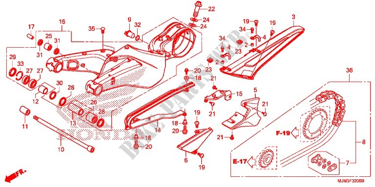 SWINGARM   CHAIN CASE for Honda VFR 800 F 2014