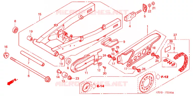SWINGARM - CHAIN CASE Honda MOTO 125 XR 2011  XR125LEKB