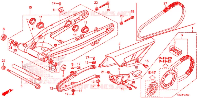 SWINGARM - CHAIN CASE Honda MOTO 250 CRF 2015  CRF250LF