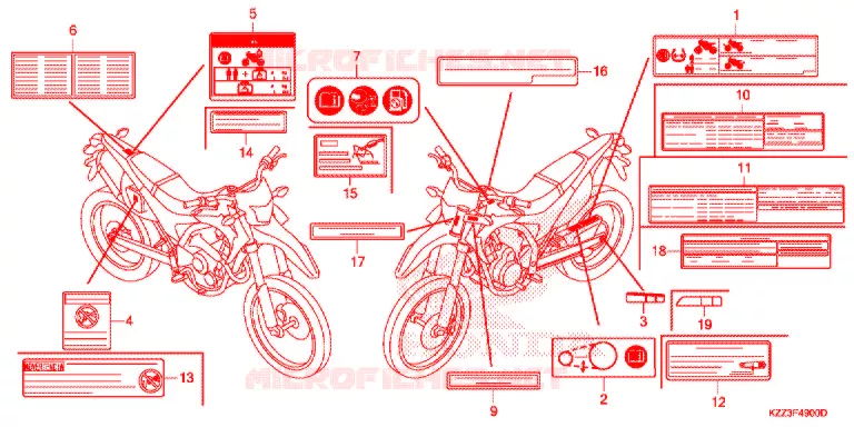 CAUTION LABEL (1) Honda MOTO 250 CRF 2015  CRF250LF