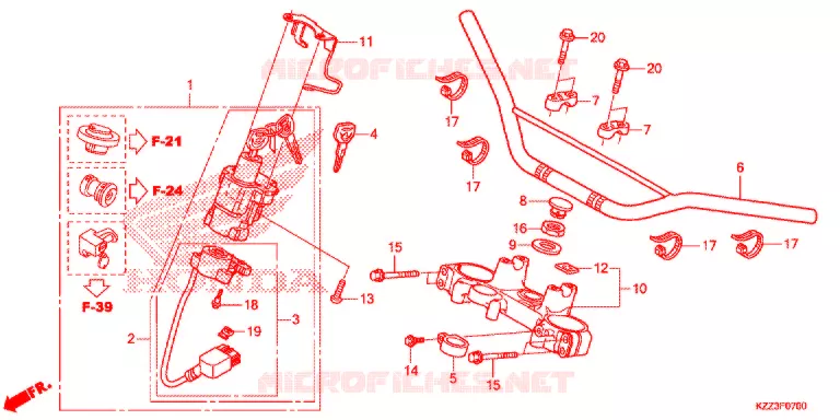 HANDLE PIPE/TOP BRIDGE (2) Honda MOTO 250 CRF 2015  CRF250LF