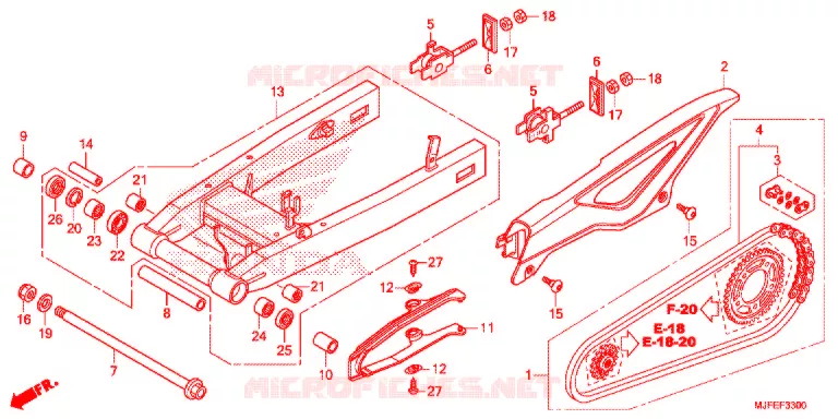 SWINGARM - CHAIN CASE Honda MOTO 700 CTX 2015  CTX700NDF