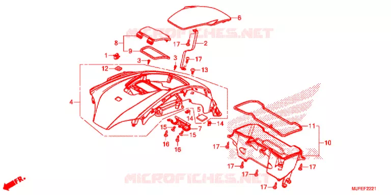 MESH INNER RACK  SG Honda MOTO 700 CTX 2016  CTX700NDF
