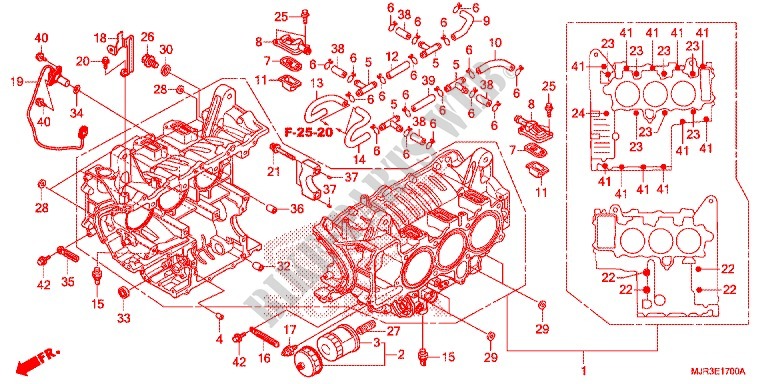 CYLINDER BLOCK for Honda GOLD WING 1800 F6C 2015